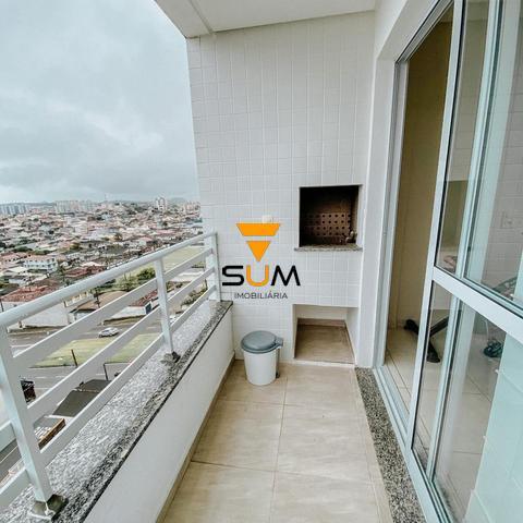 Apartamento no Residencial Ana Beatriz no Bairro Jardim Cidade Florianópolis em São José/SC | Um dormitório | Sacada com churrasqueira e vista mar